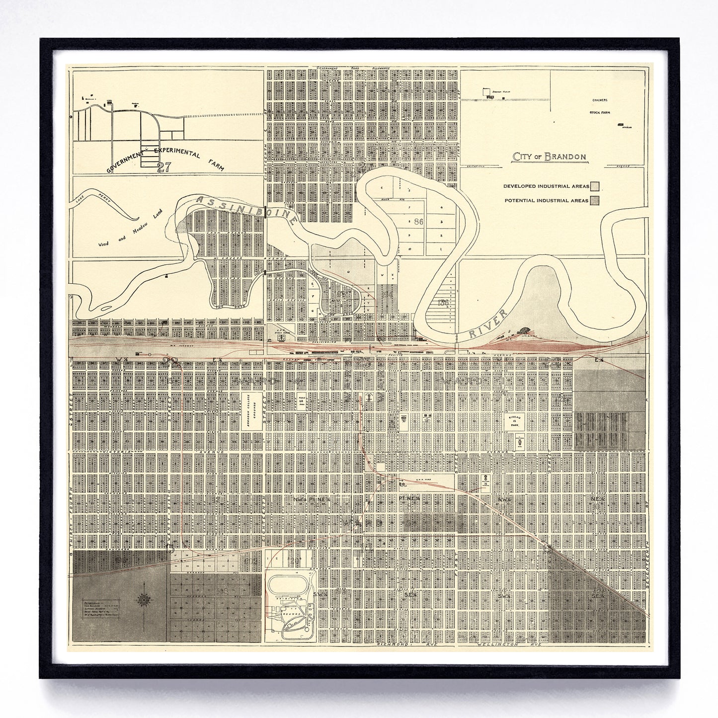 “City of Brandon” print by the Manitoba Dept. Of Industry & Commerce (1950)